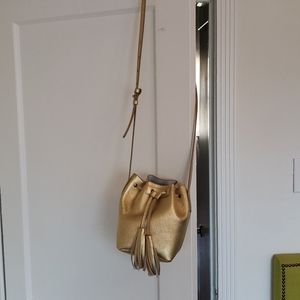 Leather small bucket crossbody